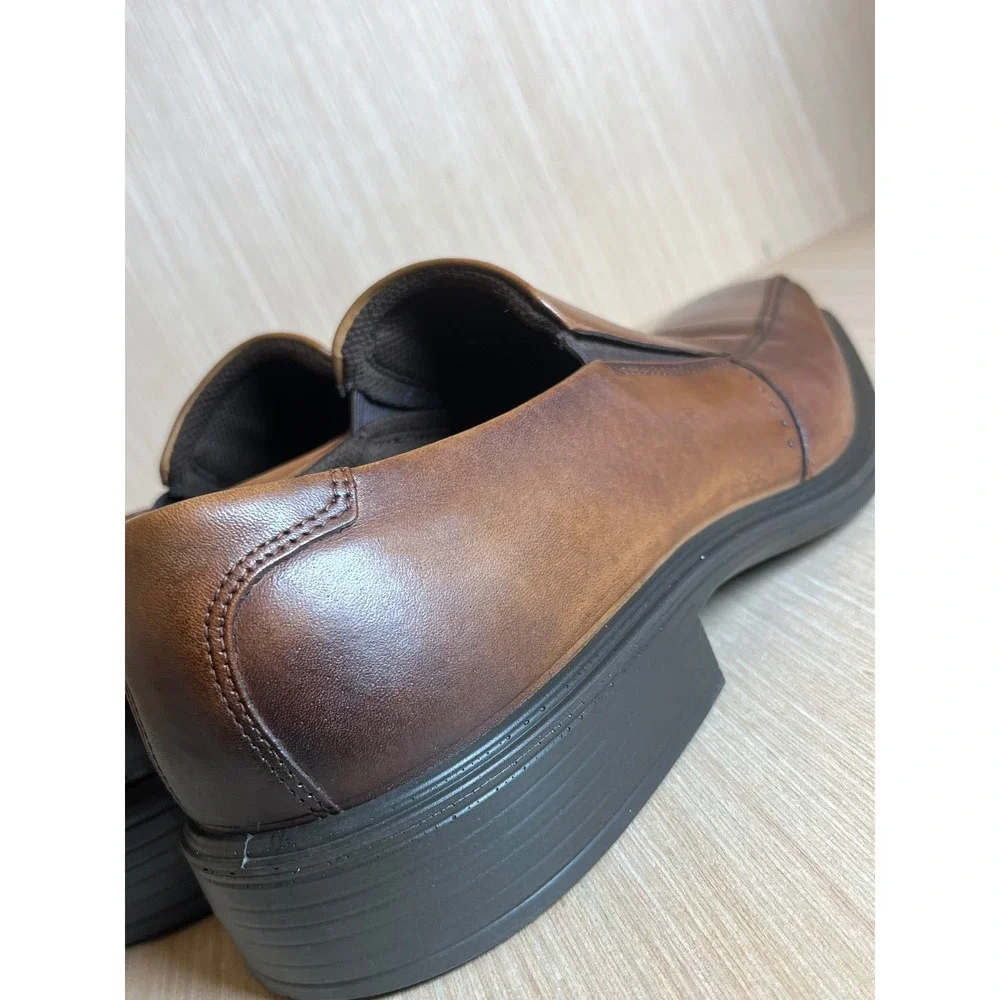ECCO Brown Leather Slip On Loafers Dress Sophisticated Shoes EU 44 US 10-10.5